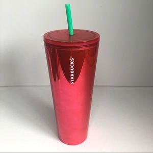 NEW Starbucks Summer Fame Watermelon Flame Red Iridescent Glossy Venti Tumbler